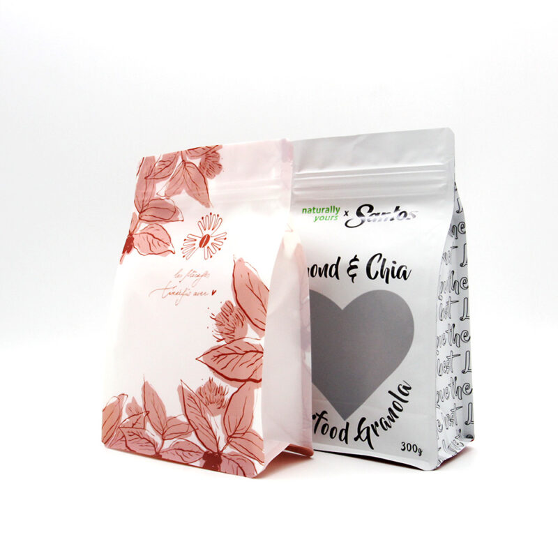 Plastic Flat Bottom Food Packaging Bags